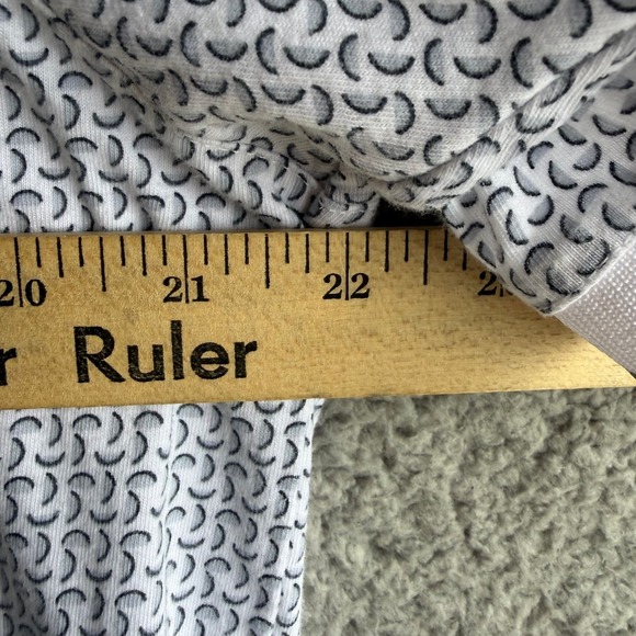 Ted Baker London Mens Geometric Crescent Print Polo Shirt White Gray Size 6 XXL - Picture 6 of 11